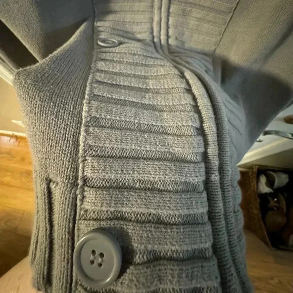 VTG Guess Textured Knit Button Zip Up Sweater Jacket XL Y2K Preppy Fall Neutral - Picture 8 of 12